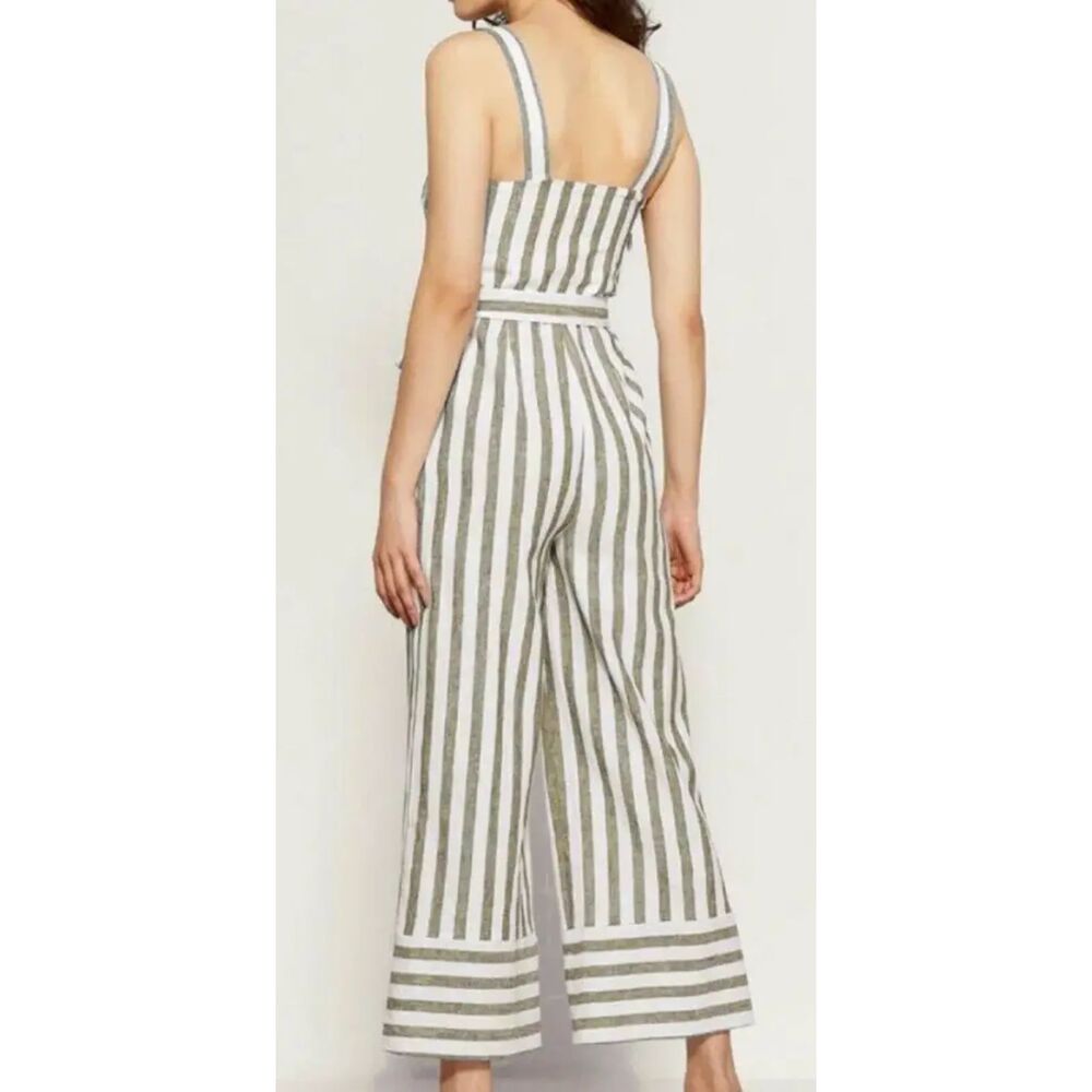 Romeo & Juliet Couture Striped Linen Jumpsuit M - Picture 4 of 15